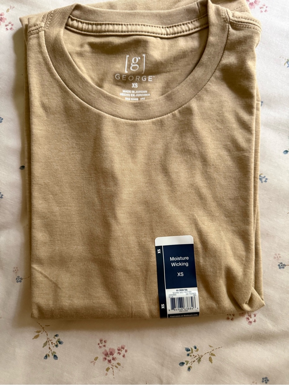George Men’s Crew Neck Moisture-Wicking Tee - Tan